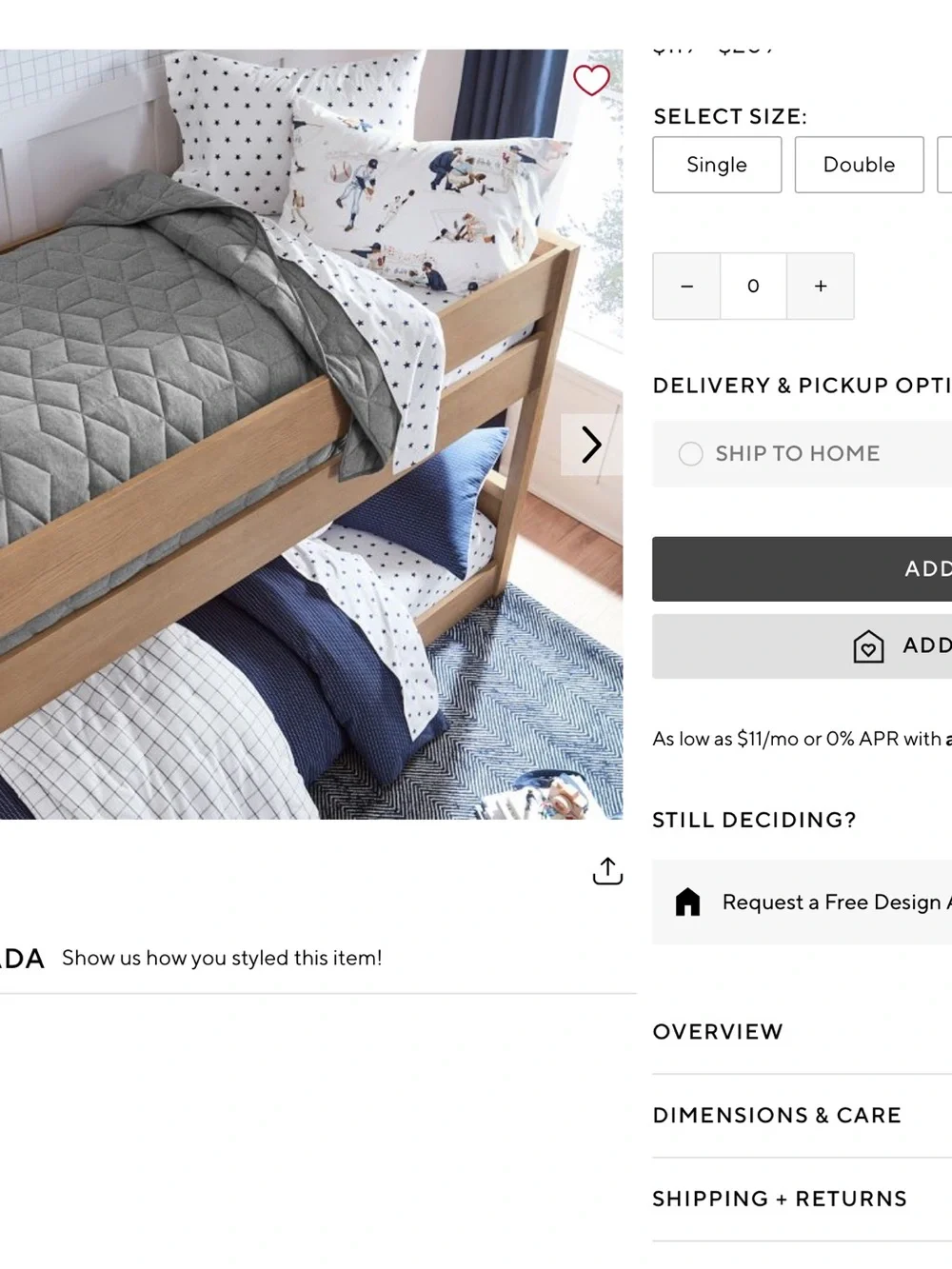 Pottery Barn Teen Favorite Tee Gray Organic Cotton Jersey Full Sheet Set- 4PCS